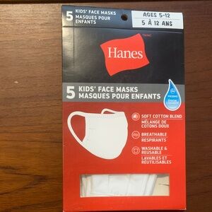 New Hanes Kids' White Face 😷masks